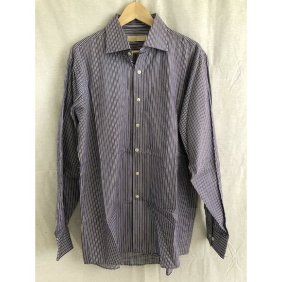 Michael Kors Men's Dress Shirt Striped Button-Down - Picture 1 of 12